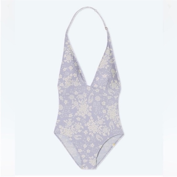 Summersalt Vintage Floral The Halter Plunge One-Piece - Picture 1 of 5